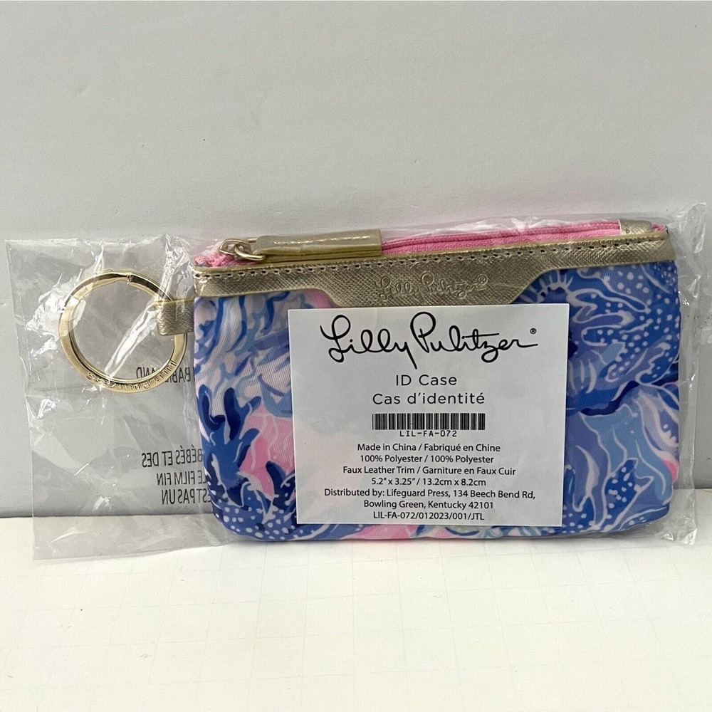 New Lilly Pulitzer ID Case Shade Seekers Print Coin Purse FabFitFun Keychain